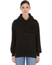 MAKE MONEY NOT FRIENDS Sweat-Shirt À Capuche En Coton Imprimé Logo - Noir