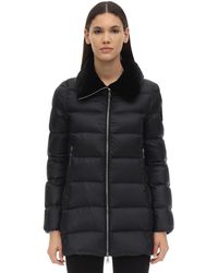 Moncler Doudoune En Nylon Avec Détails Velours "Torcon" - Noir