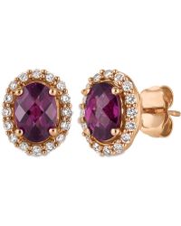 Lyst Le Vian 14k Strawberry Gold Deep Sea Blue Topaz Vanilla Le Vian Rhodolite Garnet 1 5 8 Ct T W And