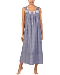 Eileen West Swiss Dot Chambray Ballet Nightgown - Multicolor