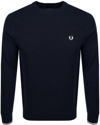 fred perry crew neck sweatshirt navy