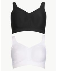 Marks & Spencer 2 Pack Extra High Impact Sports Bras A-g White/black