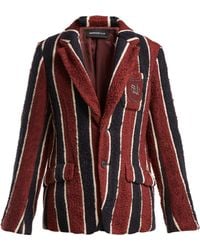 Undercover Striped Bouclé Blazer - Red
