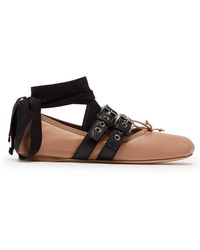 miu miu buckle ballet flats