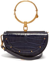 nile minaudière leather crossbody bag