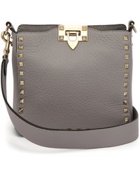 Valentino - Rockstud Grained Leather Cross Body Bag - Lyst