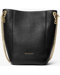 brooke medium embellished pebbled leather shoulder bag