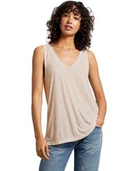 Michael Stars Womens 1X1 Slub Notch Neck Tank