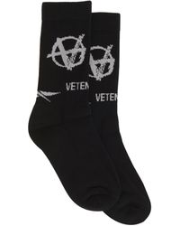 Vetements Anarchy New Logo Cotton Blend Socks - Black