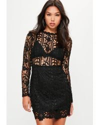 Black lace panel scuba skater dress Black lace panel scuba skater dress