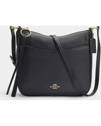 COACH Chaise Pebble Leather Cross Body Bag in Black - Lyst