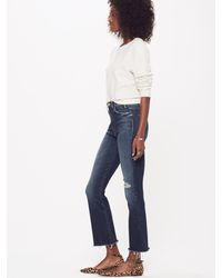 Mother The Hustler Ankle Fray Close To The Edge - Blue