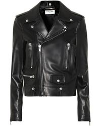 Saint Laurent Perfecto en cuir - Noir