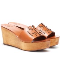 tory burch ines 80mm wedge slide sandals