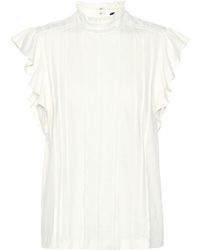 Silk Ralph Polo Lyst Lauren White Top In dxCBWroe