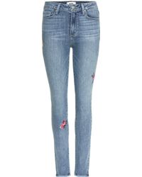 PAIGE Jean skinny raccourci Hoxton Ankle Peg - Bleu