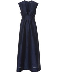 Max Mara Vestido Genepi de ramio y algodón - Azul