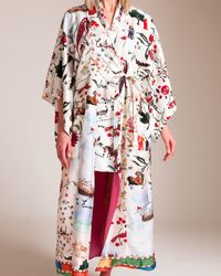 Oscar de la Renta Silk Road Robe - Red