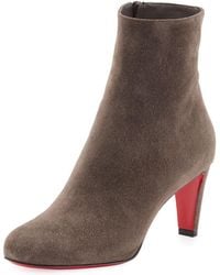 christian louboutin top 70 suede red sole ankle boot black christian louboutin top 70 suede red sole ankle boot black
