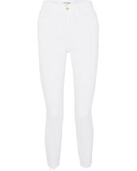 FRAME Ali Hoch Sitzende Skinny Jeans - Weiß