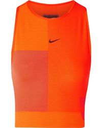 Nike Tech Pack Cropped Cutout Pro Hypercool Top - Orange