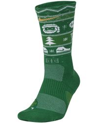 Nike Elite Christmas Crew Socks - Green