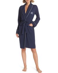 Lauren by Ralph Lauren Quilted Collar Robe - Blue