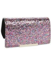 kate spade black glitter clutch