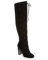 vince camuto black suede over the knee boots