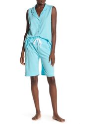 Carole Hochman Dot Print Pajama 2-piece Set - Blue