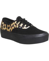 Lyst Vans Old Skool Platform In Black Vans Authentic Platform Trainers Lyst Old Skool