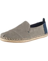 TOMS Leinen Graue Espadrilles aus Leinen mit geflochtenem TOMS Leinen Graue Espadrilles aus Leinen mit geflochtenem
