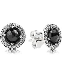 Lyst Pandora Sparkling Black Spinel Stud Earrings In Pandora Sparkling Black Spinel Stud Earrings Lyst