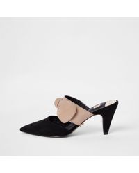 river island silver mules