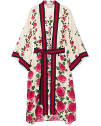 Gucci Rose Garden Print Silk Kimono - Multicolor