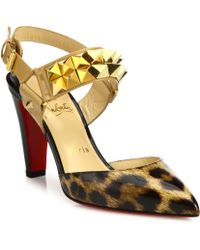 red louboutins men - Christian louboutin Very Prive Leopard-Print Patent Pumps in ...