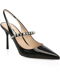 miu miu black patent leather pumps