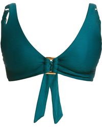 Heidi Klein Center-buckle Textured Bikini Top - Multicolour