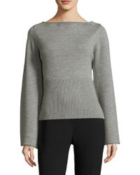 Lyst - Theory Amena Crochet Sweater in Gray