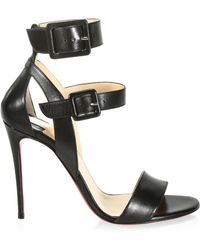 c6480ba7ee9 Christian Louboutin Sotto Sopra Patent Red Sole Sandal in Black - Lyst
