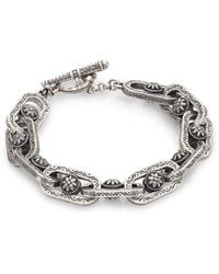 Lyst Konstantino Ruby Etched Bracelet In Black Konstantino Penelope Sterling Silver Etched Link Bracelet Lyst