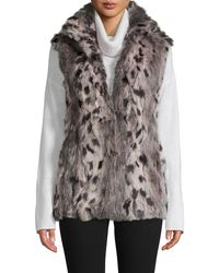 Adrienne Landau Rabbit Fur Vest - Gray