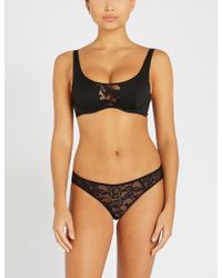 Myla Cavendish Place Jersey And Lace Bra - Black