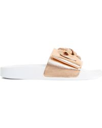 dune rose gold sliders