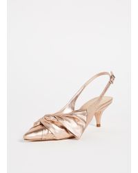 black patent kitten heel slingbacks