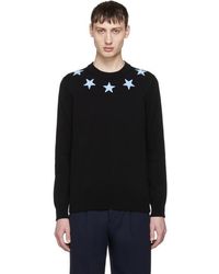 Lyst - Givenchy Grey Melange Painted Stripe Argyle Wool Sweater in Gray ...