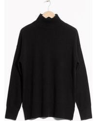 Lyst - Vince Wool Cashmere Chevron Ribbed Sweater in Black