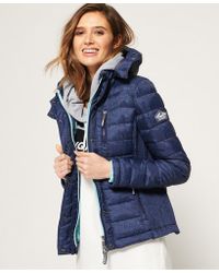 Superdry Fuji Slim Double Zip Hooded Jacket - Blue
