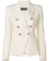 Balmain Double Breasted Jacket - White