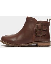 barbour sarah leather low buckle ankle boots brown